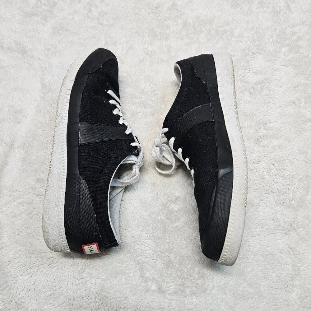 Hunter Black Canvas White Low Top Sneakers Men 12‎ Casual Classic Everyday Basic
